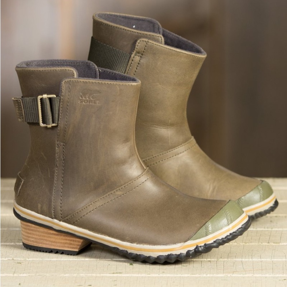 Sorel Nori Slim Shortie Waterproof Leather Duck Boots Size 8.5